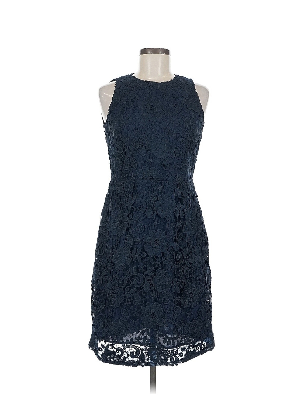 J. Crew Navy Floral Lace Mini Dress
